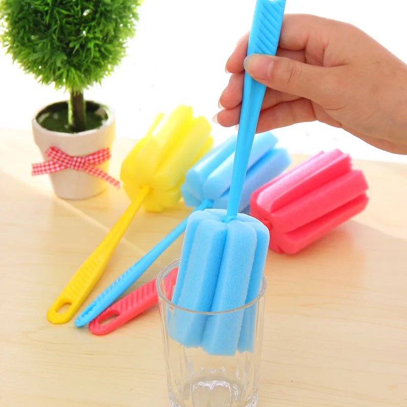 

New Environmental Cleaning Brushes For Glass Milk Bottle Family Use Glasses Sponge Cup Brush SDF-SHIP