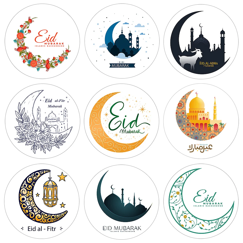 

1.8inch EID Mubarak Decor Stickers Ramadan Decoration Eid Al-fitr Islam Muslim Festival Favor Gifts Labels HAJJ Ramadan Kareem