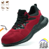 mens safety shoes puncture proof steel toe cap indestructible work boots casual working breathable non slip footwear sneakers