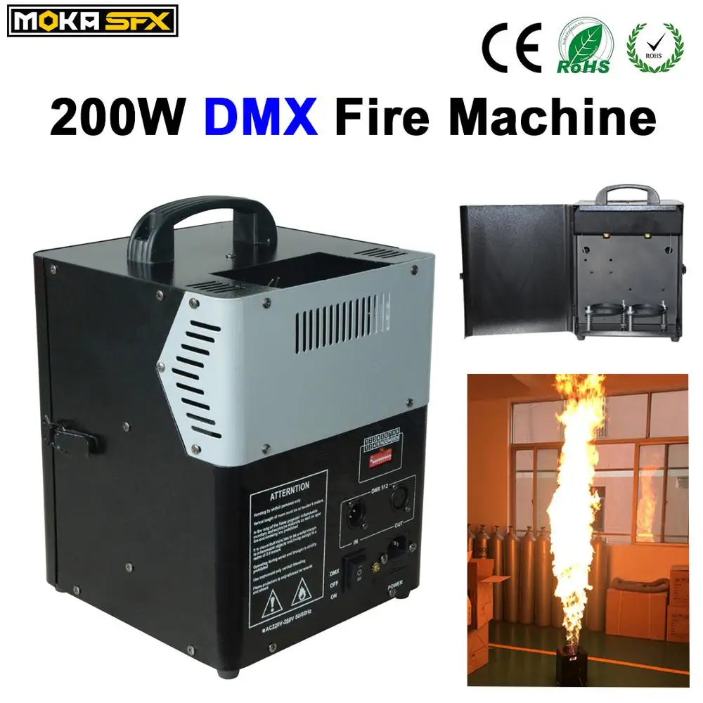 

200 Вт DMX 512 пожарная машина огнемет пожарный проектор DMX контроль пламени машина спрей пожарная машина