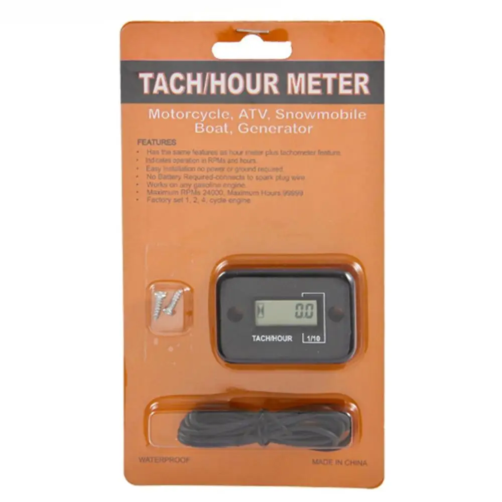 

Tachometer Tach Hour Meter For Marine Gasoline Engine Lawn Mower Atv Motorcycle Snowmobile Jet Ski Pit