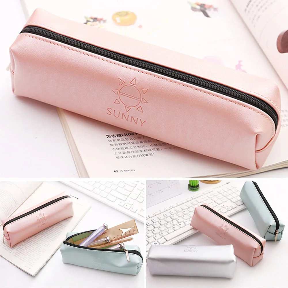 1 шт. кавайный чехол для карандаша Единорог Лазерная большая молния Estuches школьная