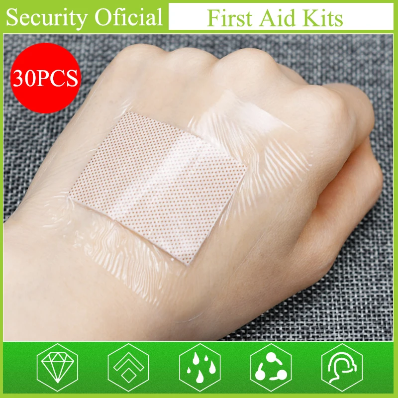 

30Pcs 6x7cm Waterproof Medical Patch Large Wound First Band Aid Kit Bandage Medical Adhesive Wound Patch Outdoor Sport Bandage