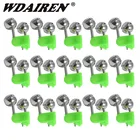 5 шт.лот сигнализация для укуса рыбалки Удочка из нержавеющей стали колокольчики зажим наконечник зажим колокольчики кольцо зеленый ABS рыболовные аксессуары Новинка