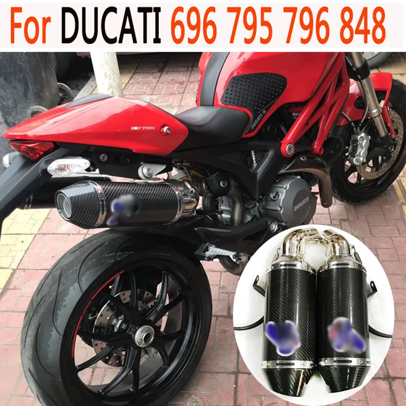 

Выхлопная труба для мотоцикла DUCATI 696 795 796 848, глушитель выхлопной трубы, полная система, средняя труба с дБ-убийцей