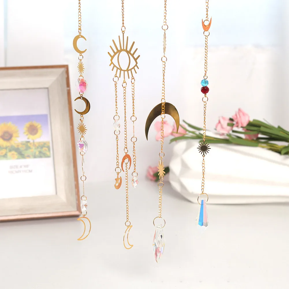 

Crystal Wind Chime Ornament Wind Chimes Crystal Prisms Hanging Rainbow Chaser Window Curtains Drop Pendant Home Decor Gift