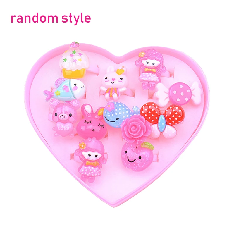 12 шт./кор. нарядное Пластик Регулируемые кольца с самоцветом в принцессы вечерние