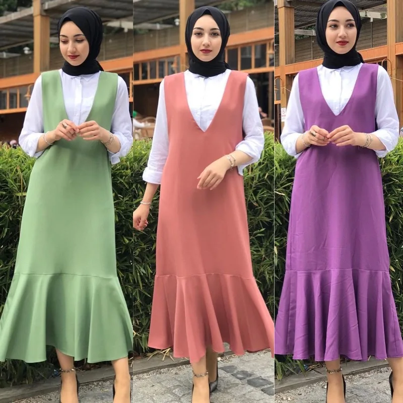 Новинка, имитация двух частей в юго-восточном азиатском стиле, Свободное длинное платье, женское платье для Ближнего Востока