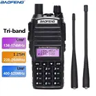 Трехдиапазонная радиостанция BaoFeng, VHF, 220, UHF, Любительская (Ham), включает двухдиапазонную антенну, 220 антенну, рация с двойным PTT