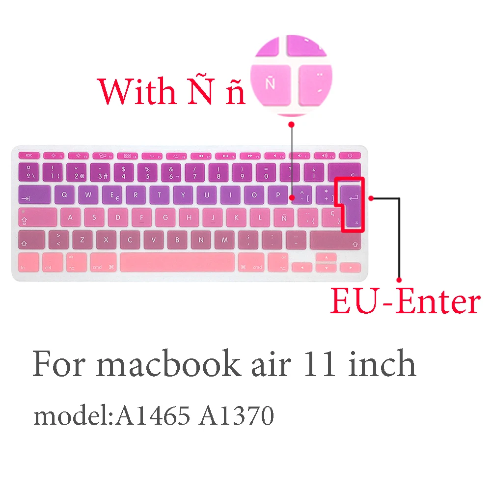 Испанская Защитная пленка для клавиатуры для Mac Book pro 13 A2159 pro13 retina air A1466 A1708A1989A1932 EU-key силиконовая крышка клавиатуры