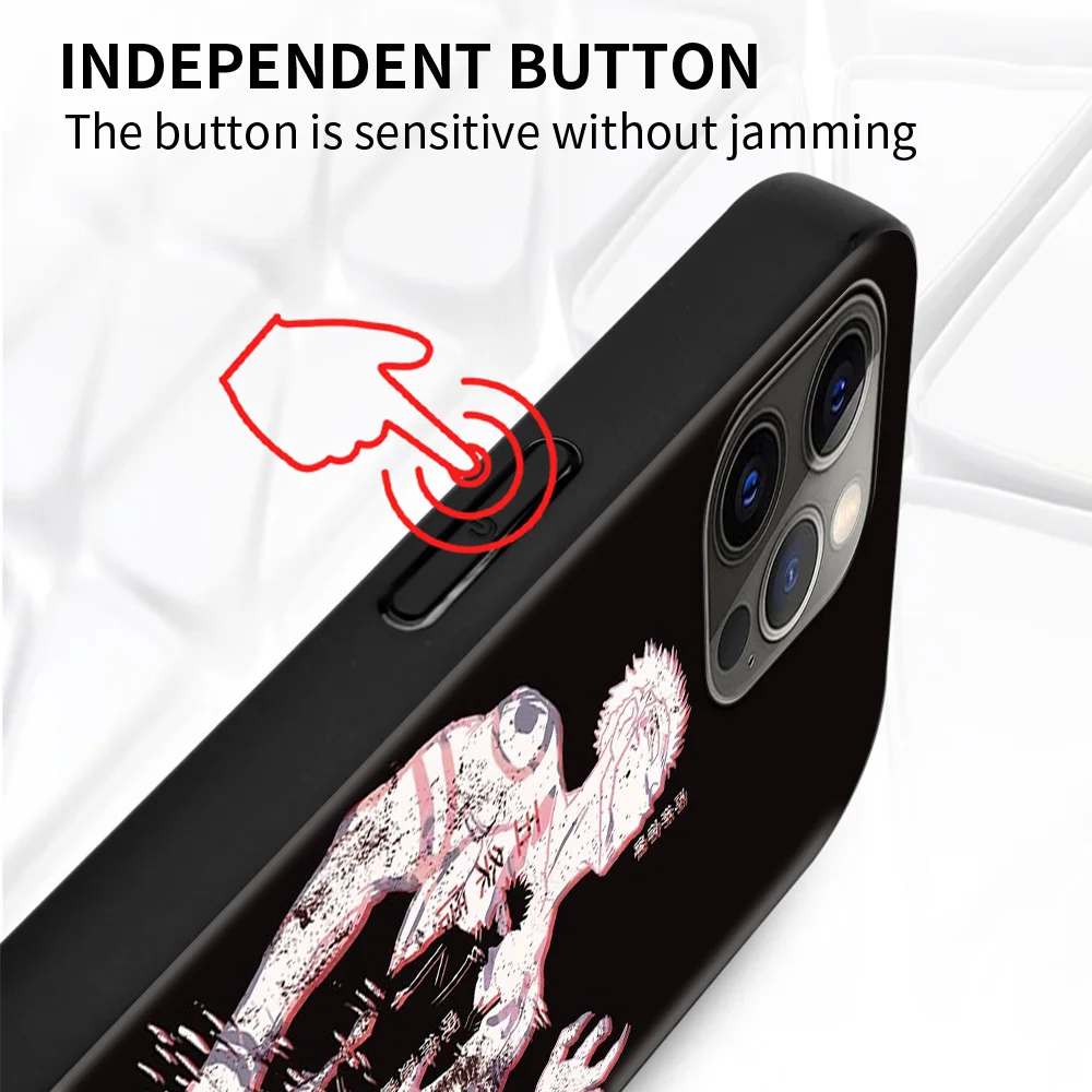 

Phone Case For iPhone 12 11 Pro X Xs Max XR 8 7 Plus Soft Cover Hot Jujutsu Kaisen Anime Black Shell