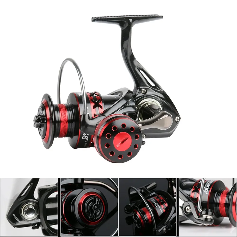 

Deukio 5:0:1 Speed 2+1BB Metal Spinning Fishing Reel Saltwater Fishing Wheel Unique Design Handle Right / Left Interchangeable