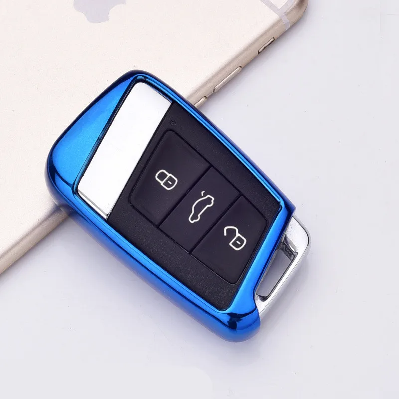 

Soft TPU Protection Car Key Case Auto Remote Key Cover Shell For Volkswagen VW 2016 2017 Passat B8 Skoda Superb A7 Car Accessori