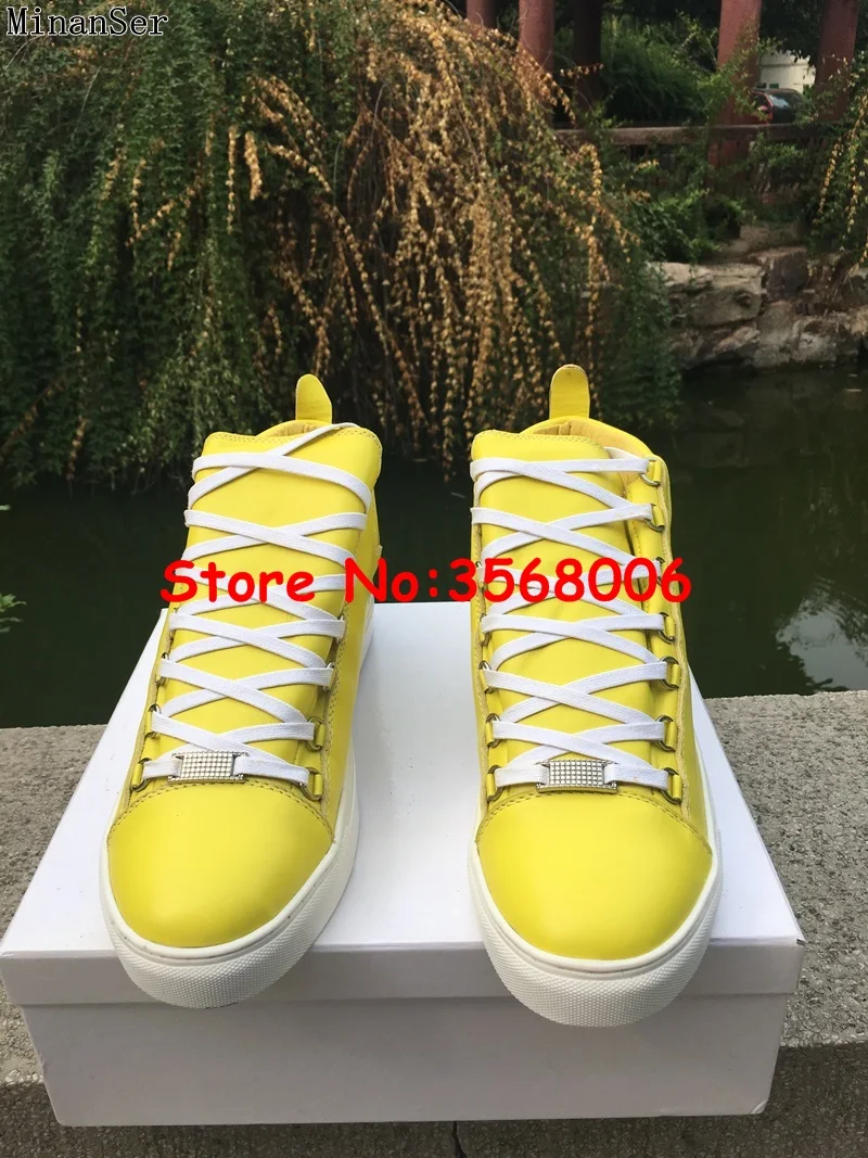 Мужские кроссовки из натуральной кожи со шнуровкой в уличном стиле итальянский