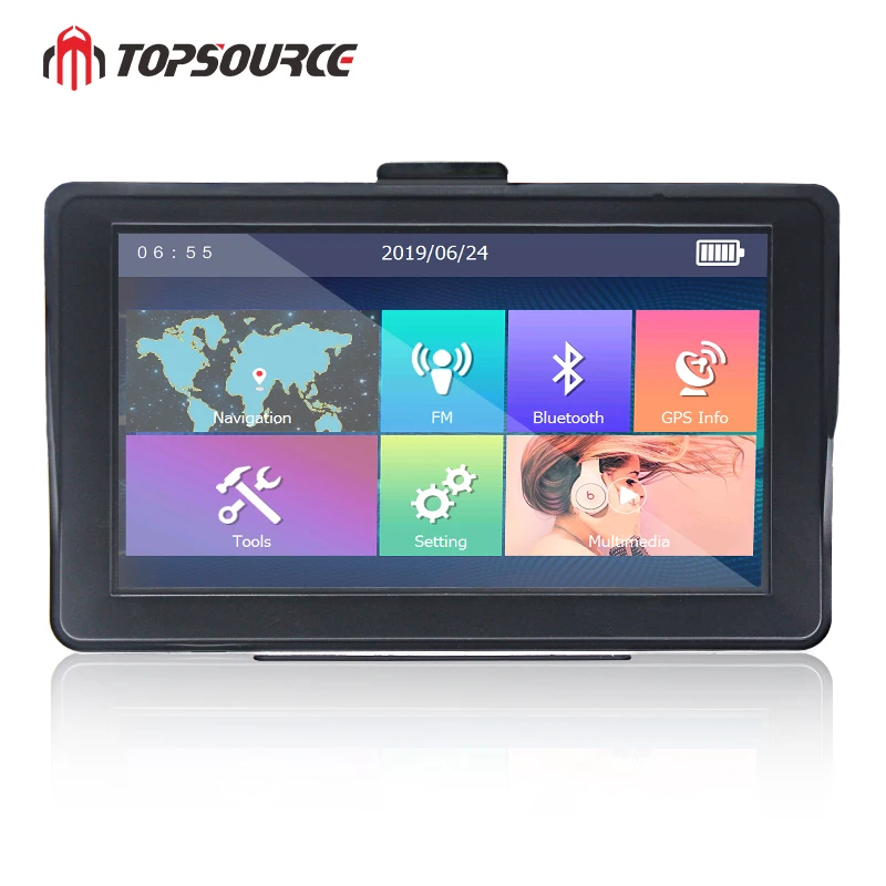 7 дюймовый автомобильный GPS навигатор для грузовика TOPSOURCE 256M RAM 8gb Win CE6.0 FM