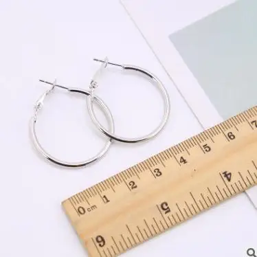 Silver 3CM Серьги Подвески Розовый Синий Черный Белый Многоцветный матовый круг блестящий кристалл большие серьги Модные ювелирные изделия женские дизайн - Окраска металла: Silver 3CM