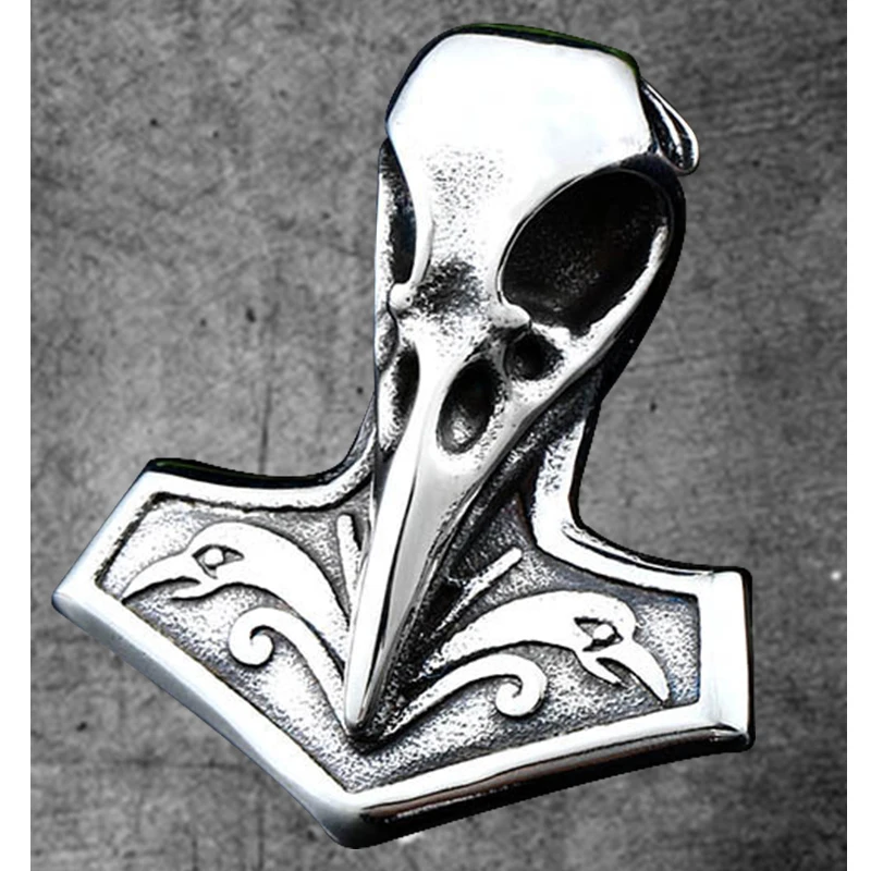 Панк телефон кулон с вороном викингов ворона руны в стиле искусственная кожа