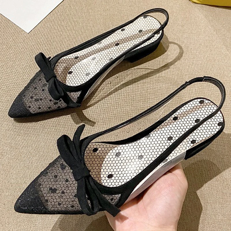 Сандалии женские на низком каблуке элегантные шлепанцы повседневная уличная