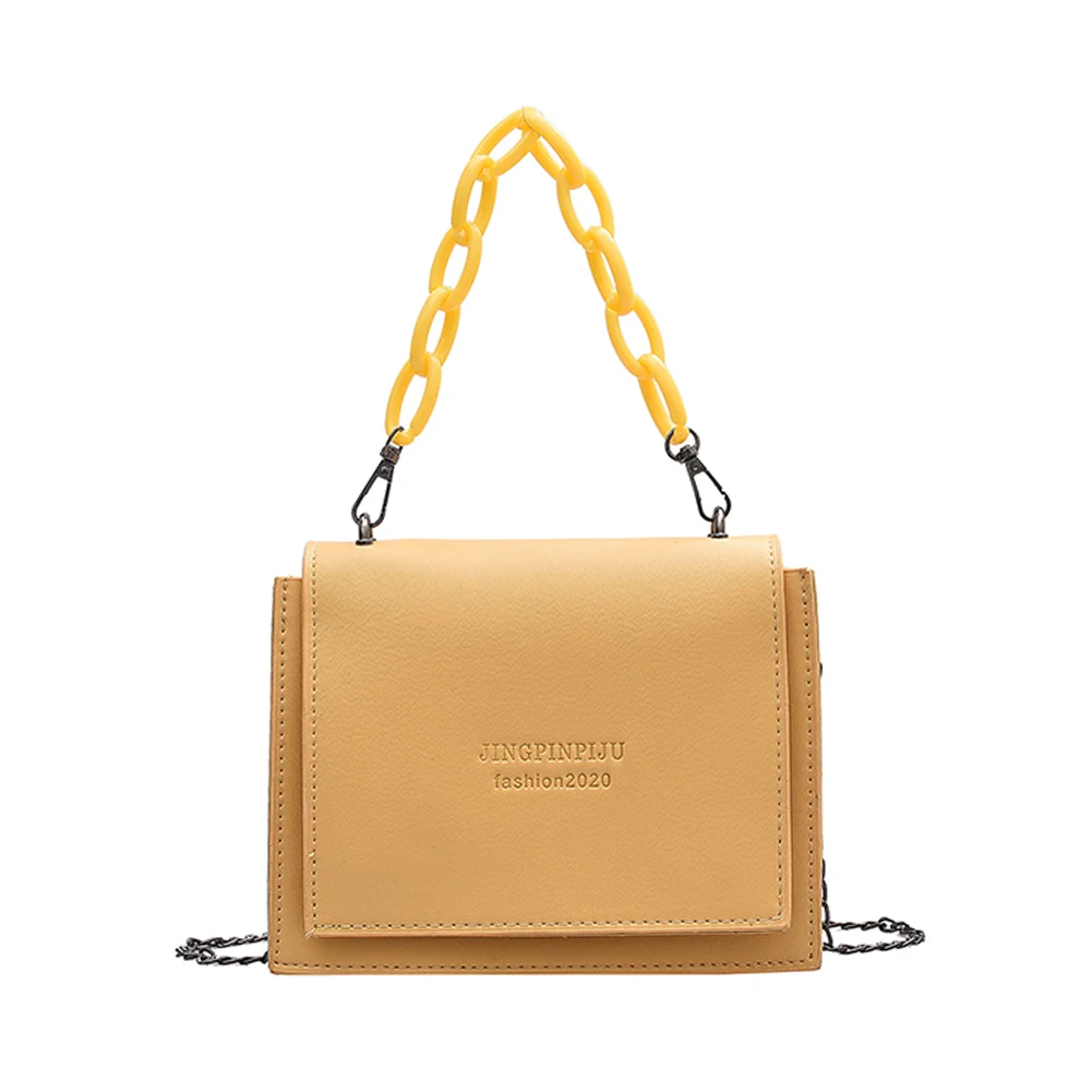 

Women's Shoulder Bag PU Leather Fashion Simple Chain Diagonal Small Bag Woman Small Handbag Luxury Designer Handbag 2021 New