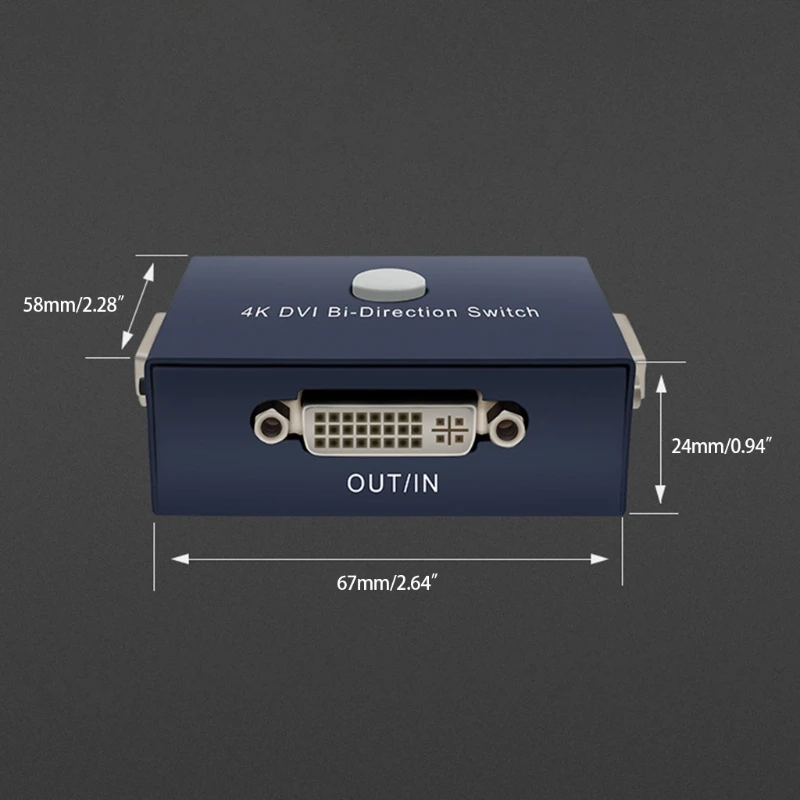 

for PC Laptop DVI 2 Port Manual Switcher Selector Switch Box Monitor Single Mode