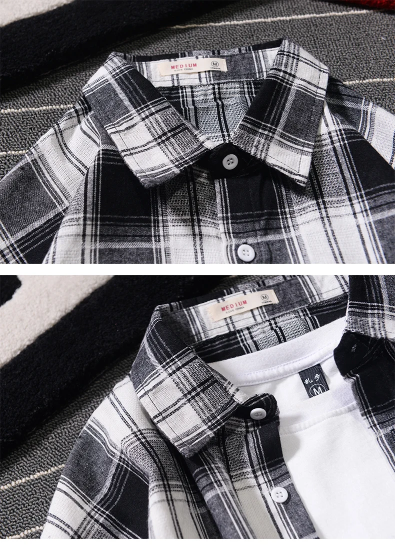 

Men's Casual Brushed Flannel Plaid Checkered Shirts Single Patch Pocket Long Sleeve Standard-fit Thick Gingham Button-down Shirt