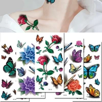 1 pcs butterfly flower color printing tatouage temporary tattoo sticker waterproof arm clavicle body art sticker disposable