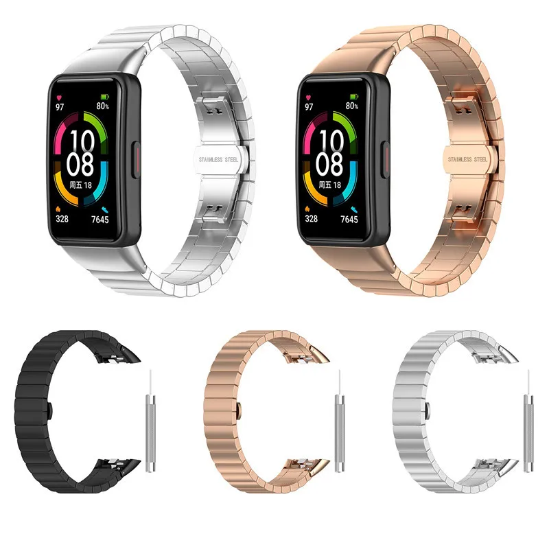 

Stainless Steel Watchband For Huawei Honor Band 6 Smartwatch Bracelet Band Strap For Huawei Band 6 Wristband Correa Metal