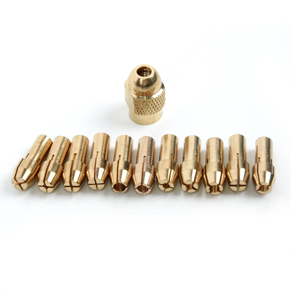 

Lot Of 12Pcs Brass Collet Chuck 0.5/0.8/1.0/1.2/1.6.2mm + M8*0.75 Rotary Tools