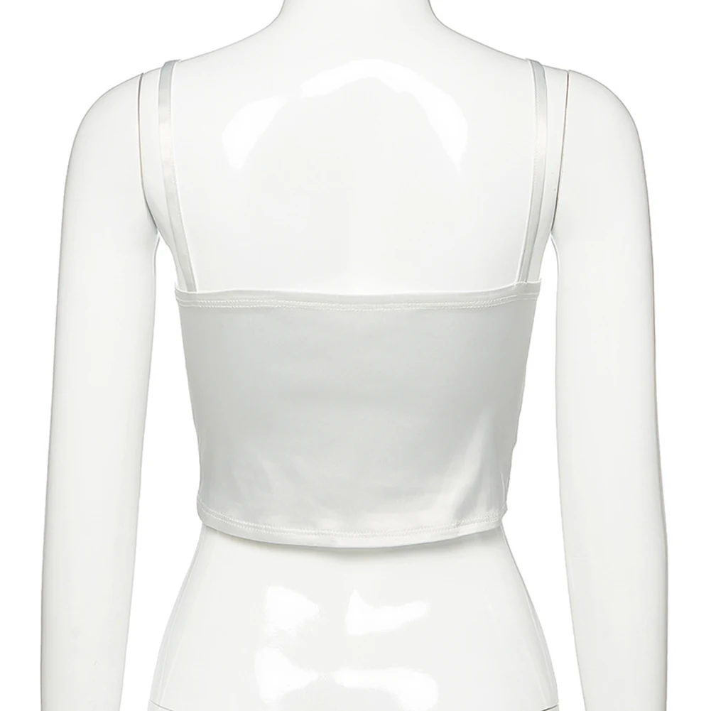 

2020 Summer Sexy V-neck Sleeveless Woman Camis Silky Soft Fabric Crop Tops Party Club Sling Tank Tops Female Casual Strappy Top