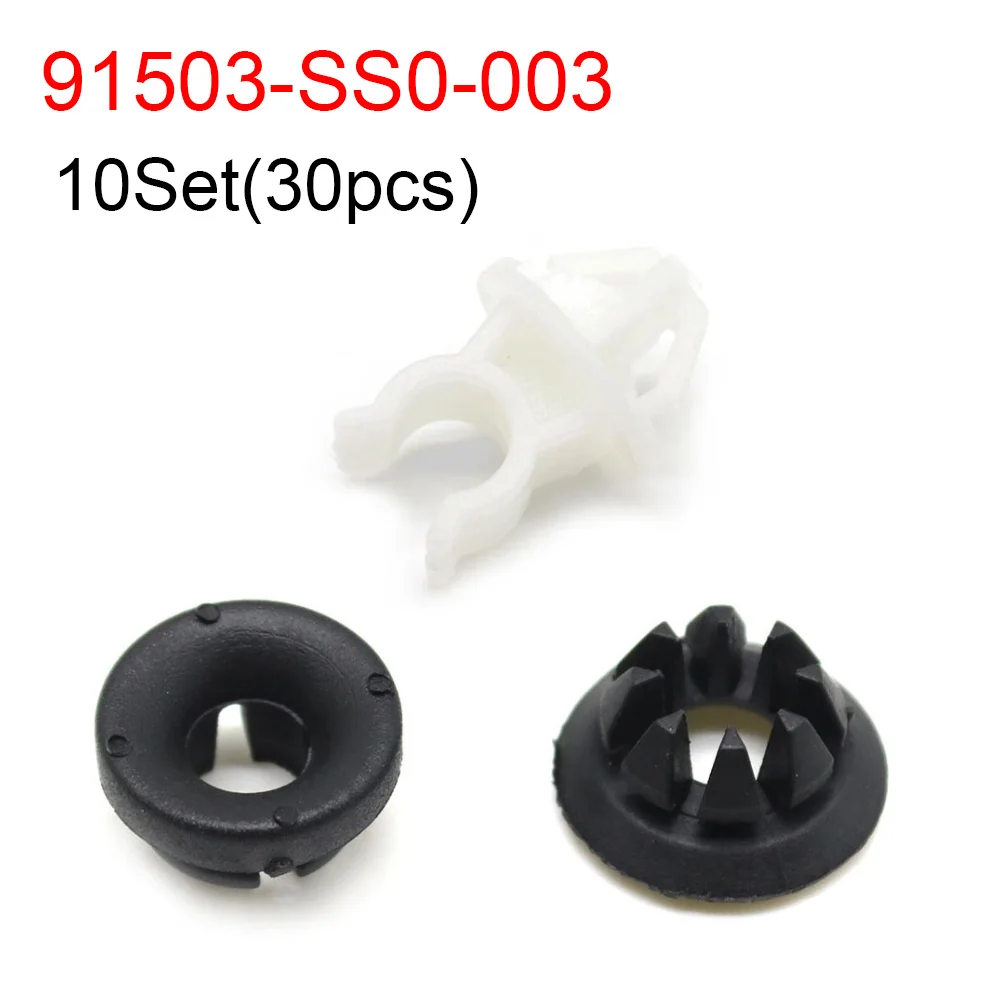 

10Set(30pcs) Hood Support Prop Rod Holder Clip for Honda Accord Odyssey Prelude S2000 Acura RDX TSX 91503-SS0-003 91503SS0003