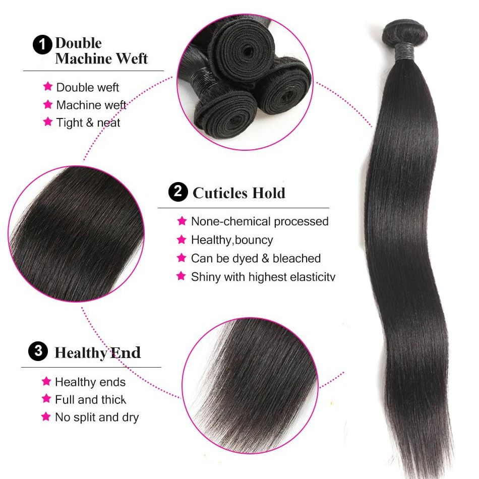 Прямые индийские искусственные волосы Remy с застежкой 3 пряди кружевные для