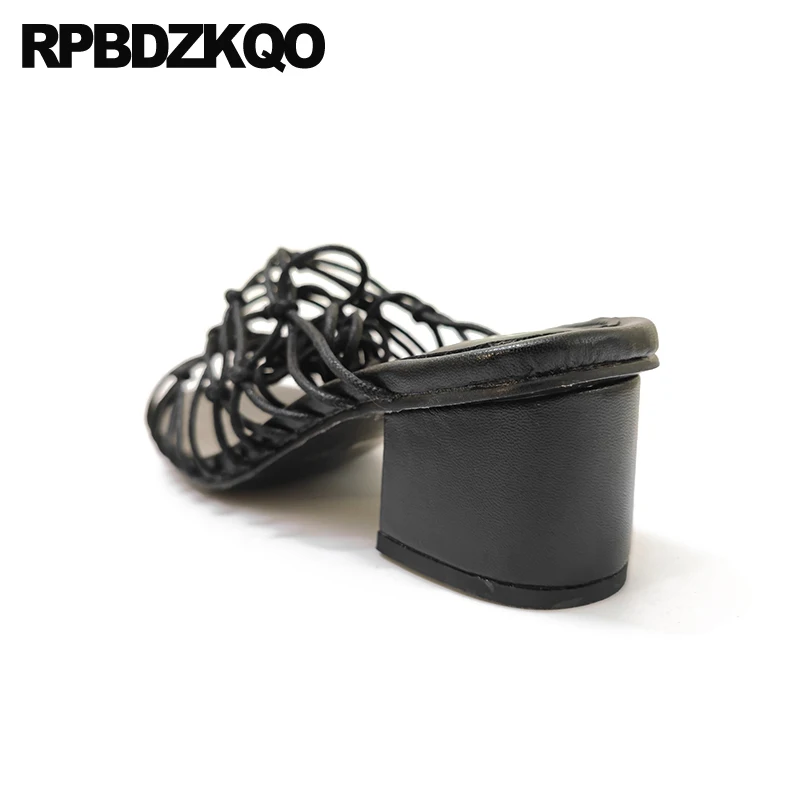 винтажные сандалии для гладиаторов каблуки женщины Римский коренастый дизайнер