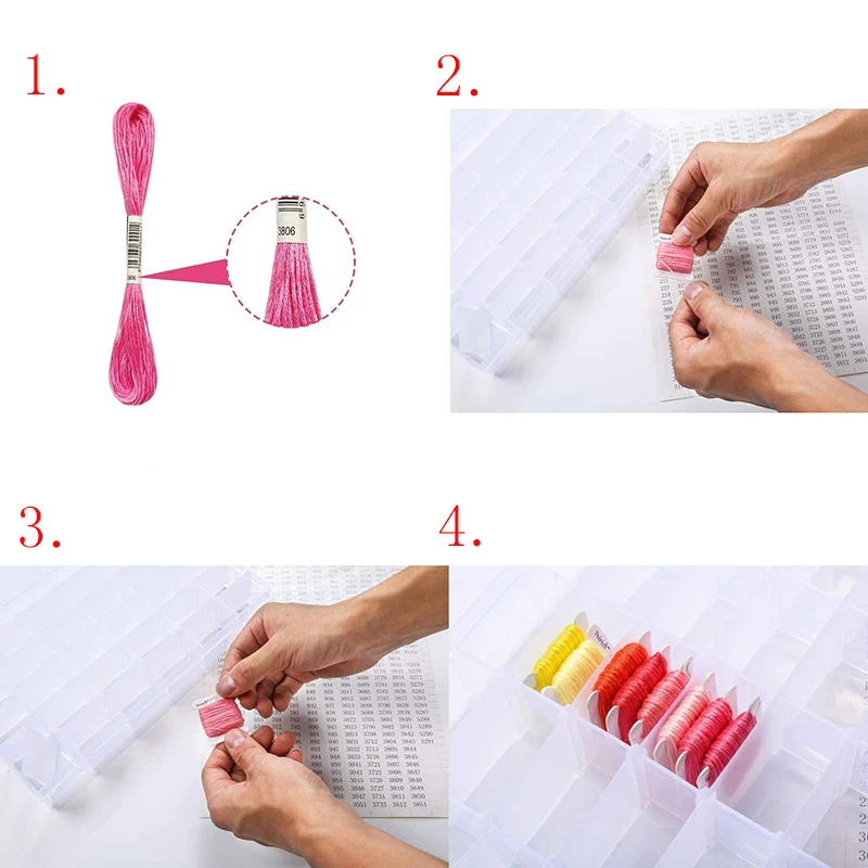 Пластиковый органайзер для вышивки крестиком 24 ячейки коробка хранения нитей