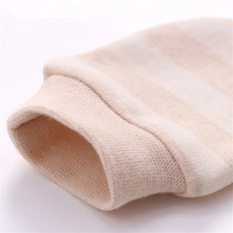 

2 Pair Baby Organic Cotton Stripes Gloves Newborn Boy Girl Anti Scratching Mittens Kids Handguard Proctection Winter Warmer
