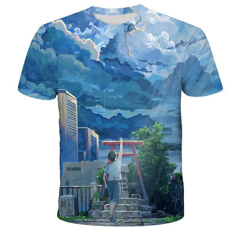

Weathering with You 3D Printed Unisex Children T-shirt Summer Fashion Casual Harajuku Streetwear Short Sleeve Round Neck Tops