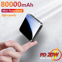 80000mAh Pocket Mini Power Bank External Battery Suitable for Samsung Xiaomi Iphone Portable Fast Charger