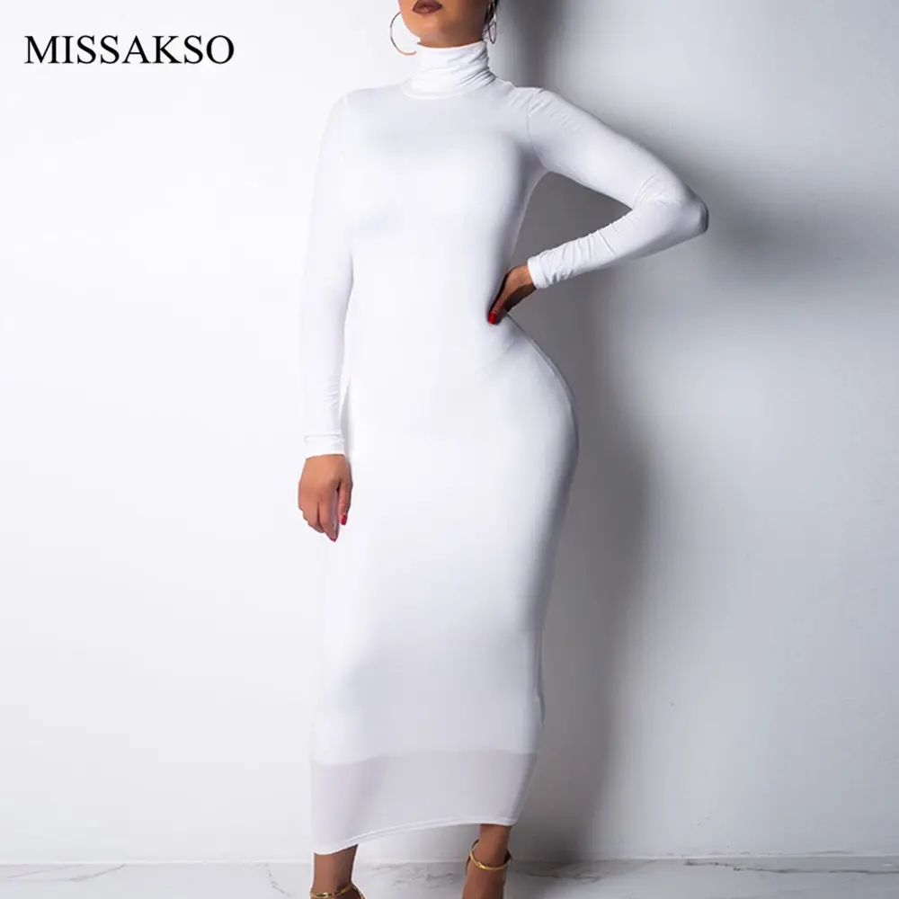 Missakso зимняя с высоким плотно облегающим шею воротником облегающее платье