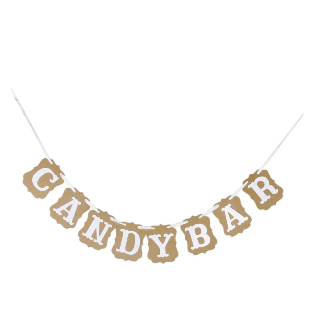 Настенное украшение для конфет баннер на день рождения гирлянда из крафт бумаги