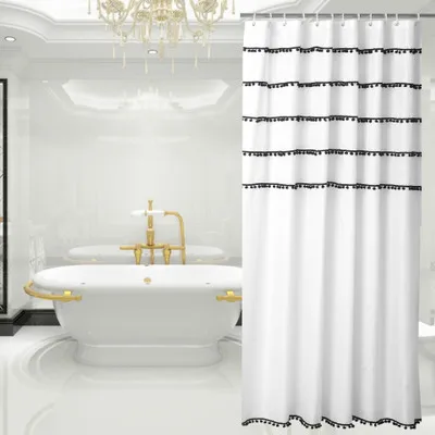 

180 x 180 cm Modern Shower Curtain Waterproof Mildew Fabric Solid Color Polyester Cloth Shower Curtain Bathroom Curtain