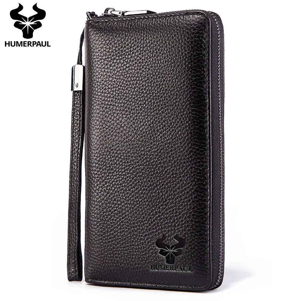 Для мужчин повседневная обувь из воловьей кожи Длинный кошелек высокое качество