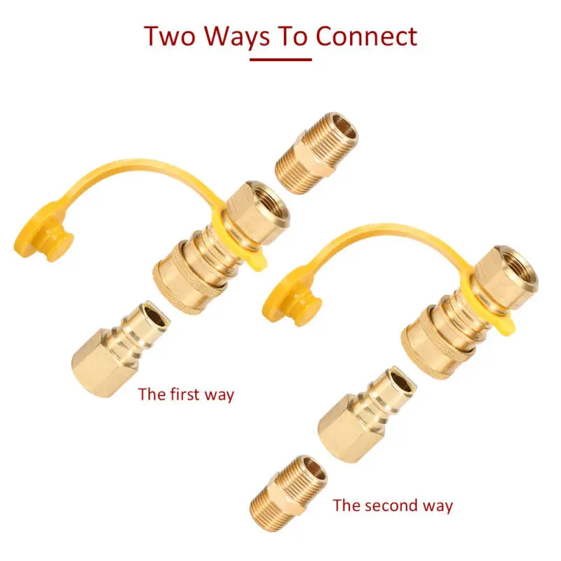 

Brass Connector 3/8-Inch Natural Quick Fittings Propane Hose Connector
