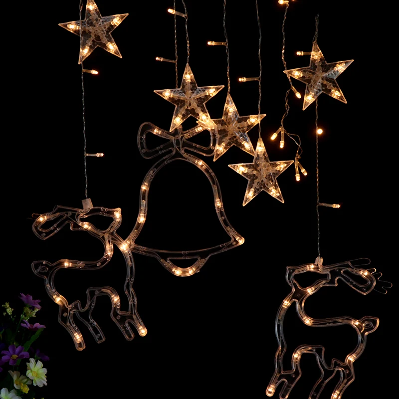 1 комплект гирлянда с колокольчиками светодиодная занавеска украшение для