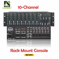 leicozic 10 channel audio mixer console mu10fx professional sound system rack mount mixing desk pro stage musical instruments