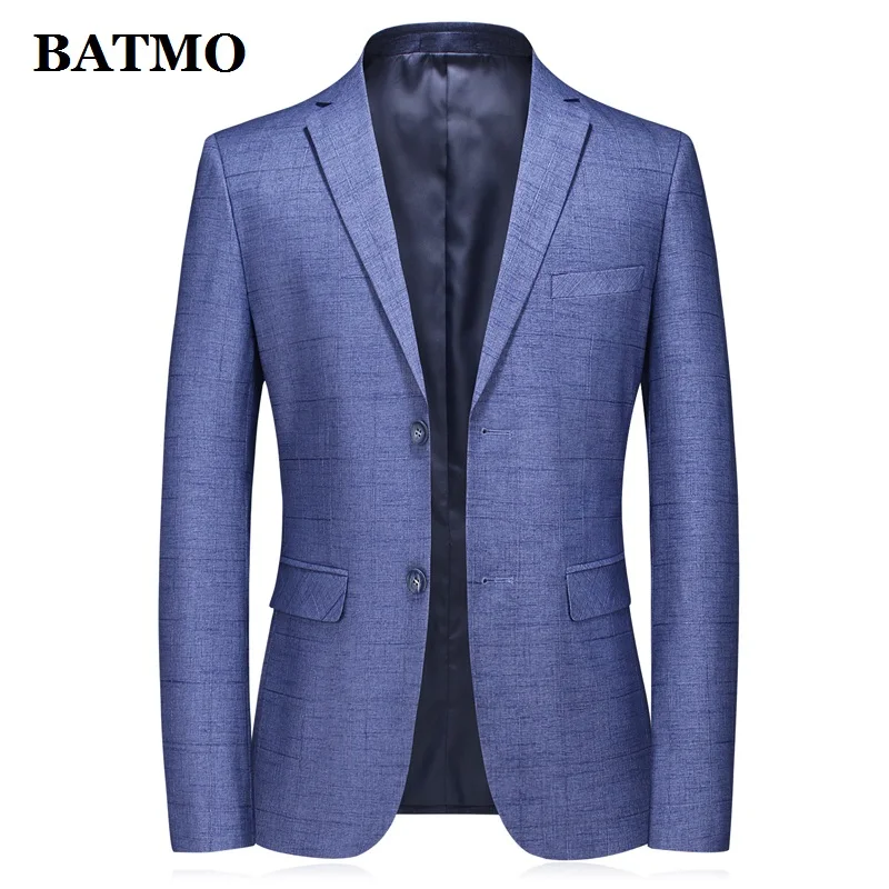 BATMO 2020 Новое поступление весенний клетчатый Повседневный серый мужской блейзер
