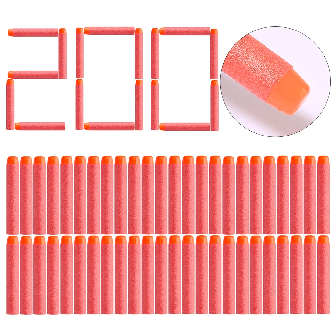 100 шт/200 шт/500 шт/1000 шт флуоресцентная дротика для заправки универсальная Стандартная Круглая головка полые пули из пенопласта для игрушечного пистолета Nerf - Цвет: 10