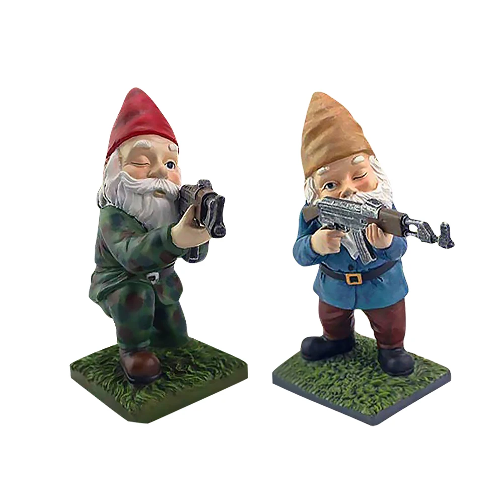 

Fighting Army Elf Gnome Figure Sculpture Desktop Funny Dwarf Statue Craft Model Yard Statue Garden Decor Ornaments