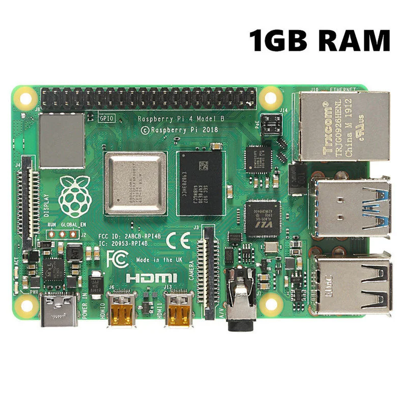 1GB Последние Raspberry Pi 4 Model B с 1/2/4gb Ram Bcm2711 4 ядра Cortex-a72 Arm V8 1,5 ГГц Поддержка 2,4/5,0 ГГц Wi-Fi Bluetooth 5,0 - Комплект: 1GB