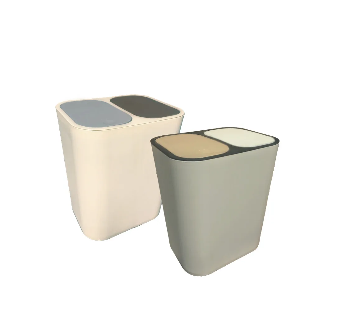 Kitchen Trash Can Rectangle Modern Plastic Garbage Sorting Standing Rangement Cuisine Waste Bins BG50WB | Дом и сад