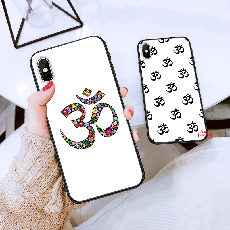 Цветочный Ом Йога АУМ om Яги роскошь силиконовый чехол для iPhone 5 5S 6 6S Plus 7 8 11 Pro X XS Max