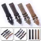 Ремешок кожаный Матовый для наручных часов, Стильный винтажный браслет с толстой линией для мужчин и женщин, аксессуары для часов, 7 цветов, 18 мм 20 мм 22 мм 24 мм